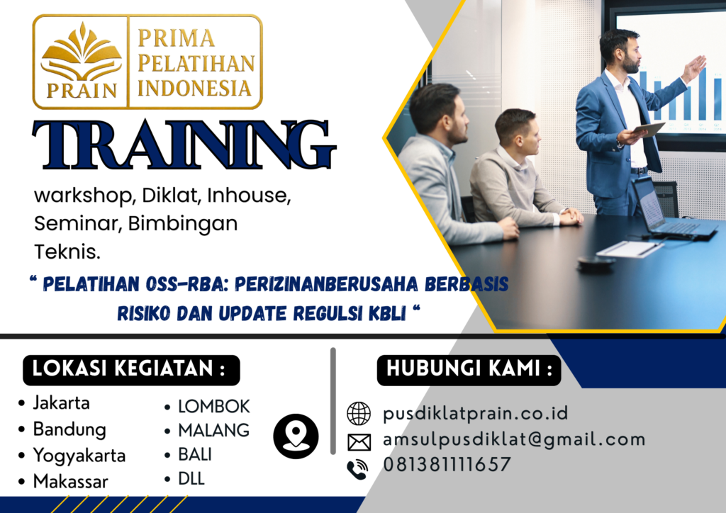 Training Pelatihan OSS-RBA: Perizinan Berusaha Berbarsis Risiko dan Update Regulasi KLBI 2026-2027