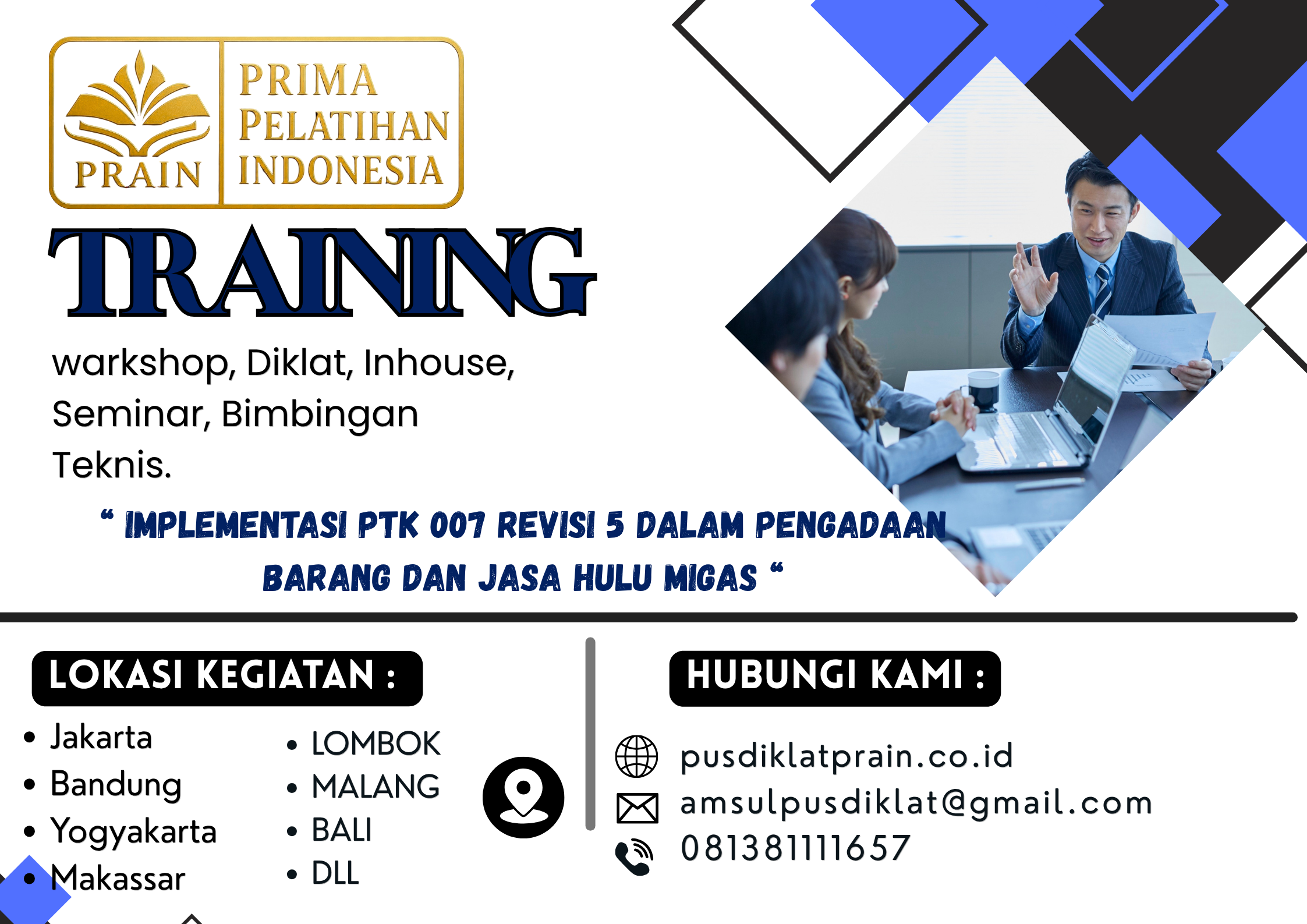 Training Implementasi PTK 007 Revisi 5 dalam pengadaan Barang & Jasa Hulu Migas 2026-2027